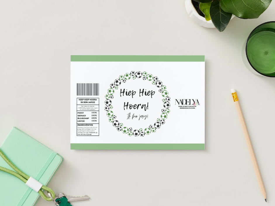 Birthday wikkel voetbal Hiep Hiep Hoera, ik ben jarig! | Print & Party