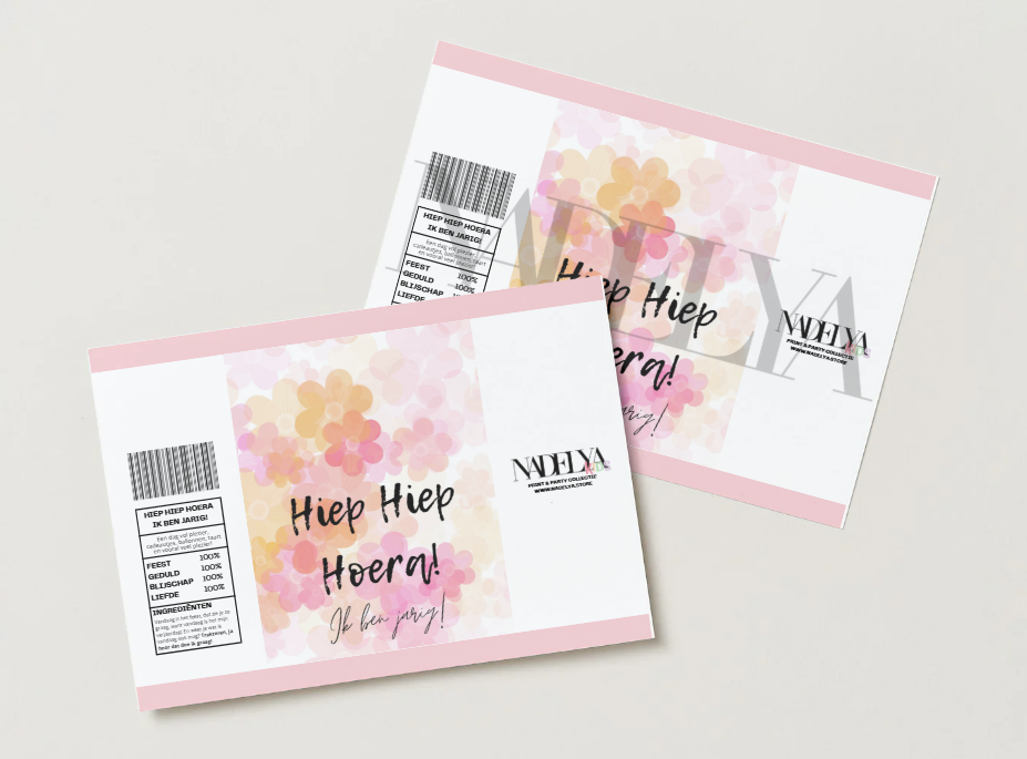 Birthday wikkel Bloemen Hiep Hiep Hoera, ik ben jarig! | Print & Party