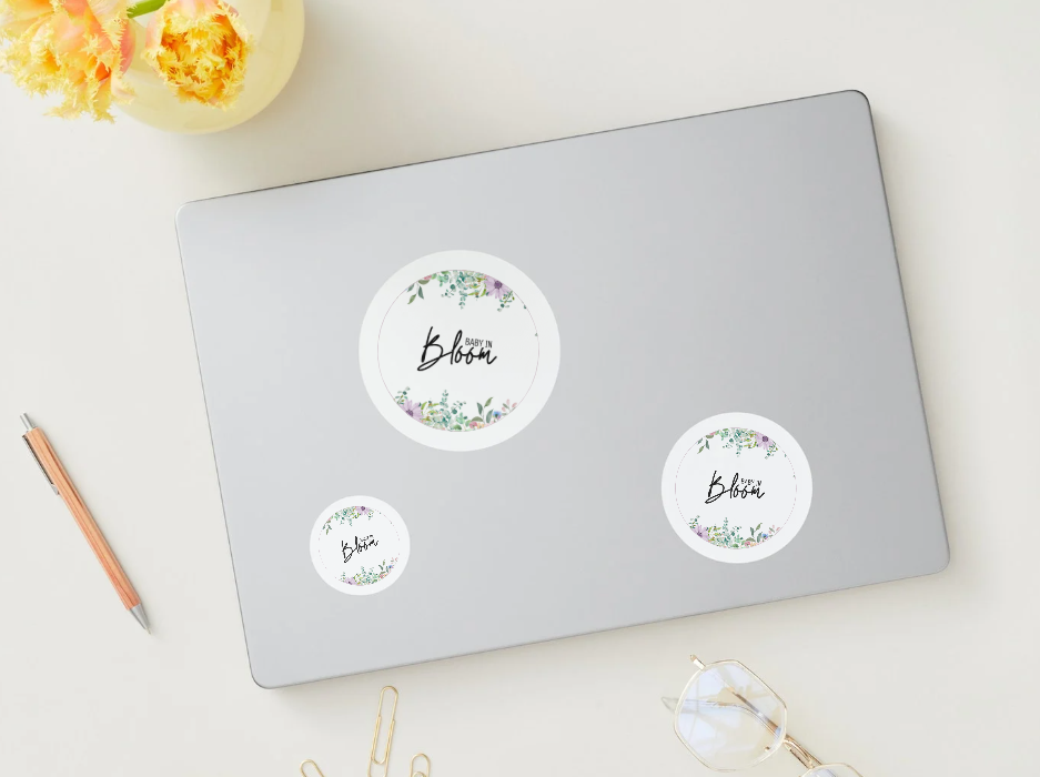 Print & Party | Babyshower Floral Bloom neutraal stickers
