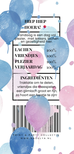 Balonnen birthday wikkel Print & Party PDF | GRATIS